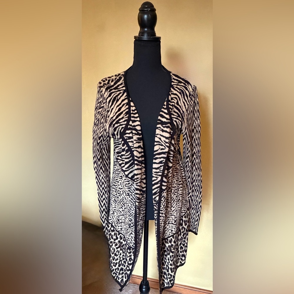 Chico's Zebra and Leopard Print Cardigan